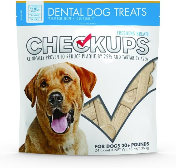 Checkups Dental Dog Treats, 24 Treats – 48 oz.